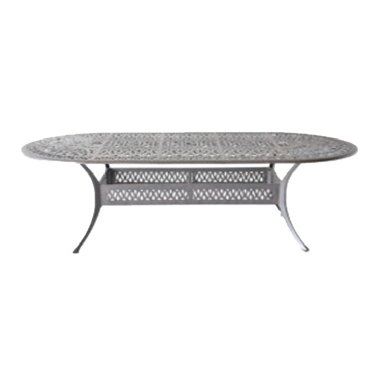 Oval metal store outdoor dining table